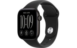 Apple Watch 12 - Aluminium Noir 42 mm - Bracelet Sport Noir S/M