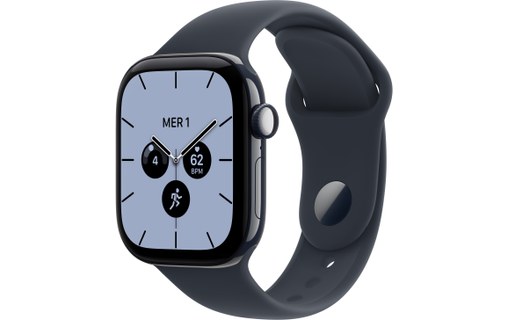 Apple Watch 12 5G - Céramique Bleu nuit 42 mm - Bracelet Sport Bleu marine M/L