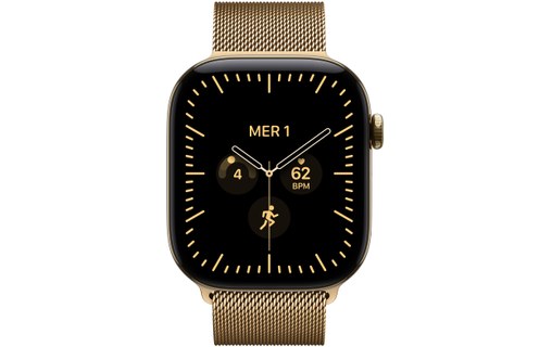 Apple Watch 12 5G - Titane Or brillant 46 mm - Bracelet Milanais Or brillant S/M