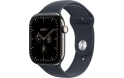 Apple Watch 12 5G - Titane 46 mm - Bracelet Sport Bleu marine S/M