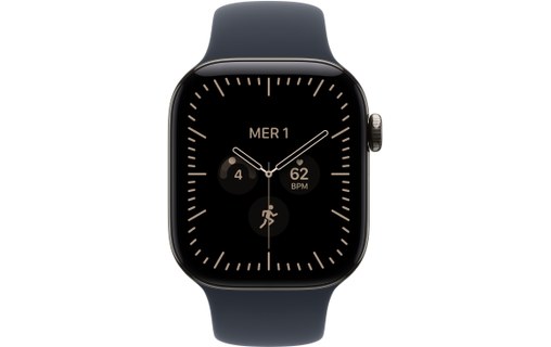 Apple Watch 12 5G - Titane 42 mm - Bracelet Sport Bleu marine M/L