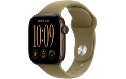 Apple Watch 12 - Aluminium Bronze sombre 42 mm - Bracelet Sport Olive M/L