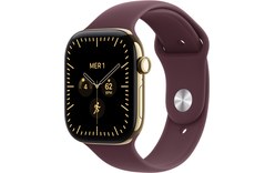 Apple Watch 12 5G - Titane 46 mm - Bracelet Sport Bordeaux S/M