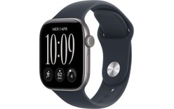 Apple Watch 12 5G - Aluminium Gris sidéral 42 mm Bracelet Sport Bleu marine M/L