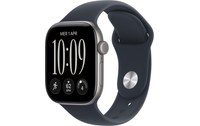 Apple Watch 12 5G - Aluminium Gris sidéral 42 mm Bracelet Sport Bleu marine M/L