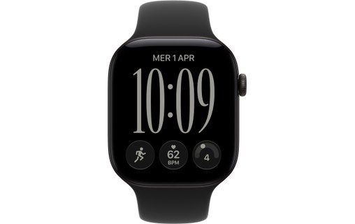 Apple Watch 12 5G - Aluminium Noir 46 mm - Bracelet Sport Noir M/L