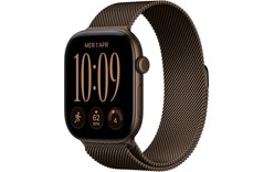 Apple Watch 12 - Aluminium Bronze sombre 46 mm - Bracelet Milanais Bronze M/L