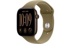 Apple Watch 12 5G - Aluminium Bronze sombre 46 mm - Bracelet Sport Olive M/L