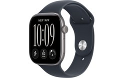 Apple Watch 12 - Aluminium Gris sidéral 46 mm - Bracelet Sport Bleu marine M/L