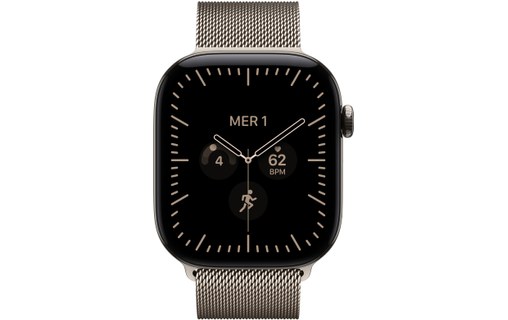 Apple Watch 12 5G - Titane Naturel 46 mm - Bracelet Milanais Naturel S/M