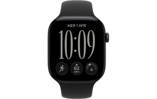 Apple Watch 12 - Aluminium Noir 46 mm - Bracelet Sport Noir M/L