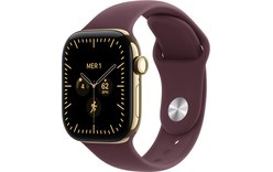 Apple Watch 12 5G - Titane 42 mm - Bracelet Sport Bordeaux M/L