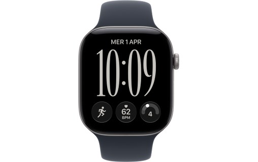 Apple Watch 12 - Aluminium Gris sidéral 46 mm - Bracelet Sport Bleu marine M/L