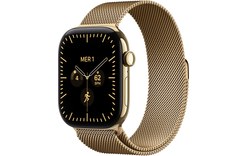 Apple Watch 12 5G - Titane Or brillant 46 mm - Bracelet Milanais Or brillant S/M