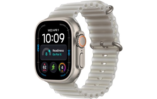 Apple Watch Ultra 4 Titane - Bracelet Océan Gris translucide