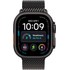 Apple Watch Ultra 4 Titane Noir - Bracelet Milanais en titane Noir - L