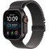 Apple Watch Ultra 4 Titane Noir - Bracelet Milanais en titane Noir - L