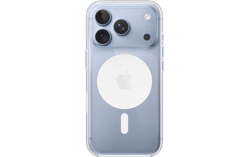 Coque transparente avec MagSafe protégeant le dos et le bloc photo d'un iPhone 18 Pro
