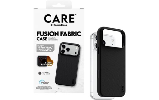 Coque MagSafe pour iPhone 18 Pro Max - PanzerGlass CARE Fusion Fabric - Noire