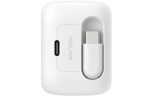 Chargeur USB-C avec câble rétractable 45 W - Belkin UltraCharge - Blanc