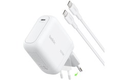 Chargeur USB-C 100 W broches pliables - avec câble - Belkin BoostCharge - Blanc