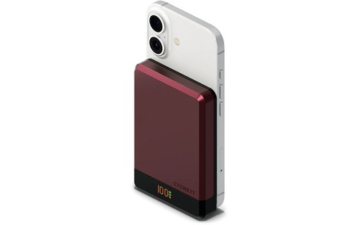 Batterie externe magnétique 10K - Cygnett MagSlim - Cerise