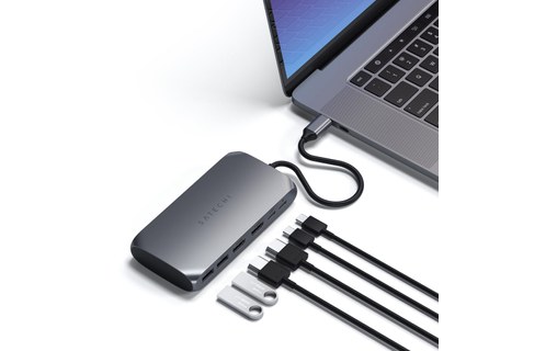 Satechi ST-UCM1HM hub & concentrateur USB Type-C 5000 Mbit/s Gris