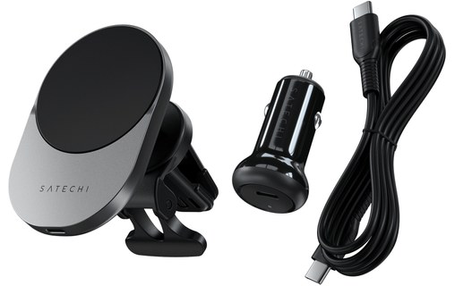 Chargeur de voiture sans fil 15 W - Satechi ST-Q2CCM - Gris