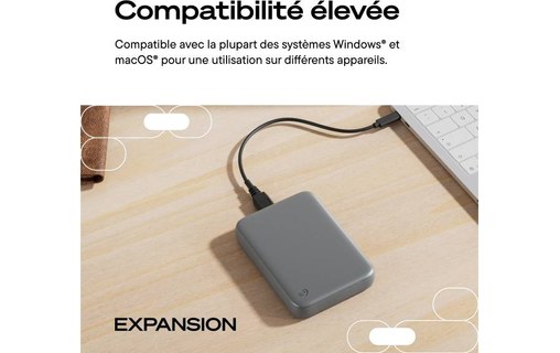 Seagate Expansion 2 To - Gris - Disque dur externe USB-C