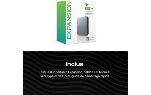 Seagate Expansion 2 To - Gris - Disque dur externe USB-C
