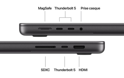 Apple MacBook Pro 16" PROLED XDR M5 Pro 18/20 coeurs - 1 To / 48 Go Noir sidéral