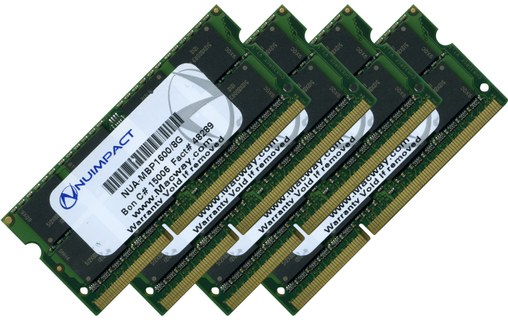 Mémoire RAM NUIMPACT 32 Go Kit (4 x 8 Go) SODIMM DDR3 1600 MHz PC3-12800