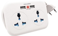 Novodio USB Travel Extender - Rallonge 2 prises universelles + 2 ports USB 2,1A