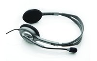 Micro-casque Logitech H110 Argent, Noir