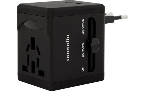 Novodio Universal Travel Adapter - Chargeur iPhone de voyage avec 2 prises USB