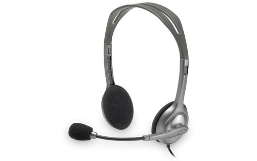 Micro-casque Logitech H110 Argent, Noir