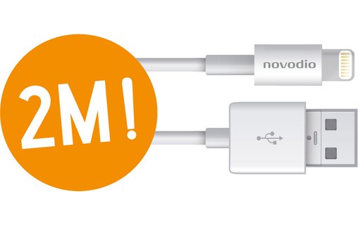 Novodio Câble Lightning vers connecteur USB Blanc 2 mètres