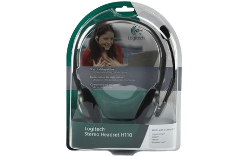 Micro-casque Logitech H110 Argent, Noir