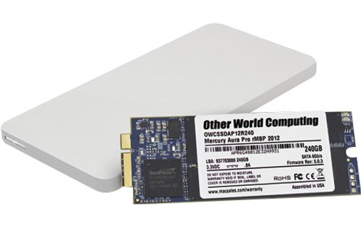 OWC barrette SSD Aura Pro 6G 2 To pour MacBook Pro Retina 2012-2013 + Boîtier
