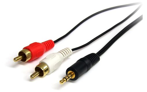 StarTech.com Câble en Y Mini-Jack 3,5mm vers 2x RCA de 1,8m - Adaptateur audio M