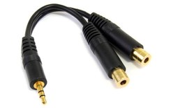 StarTech.com Câble répartiteur stéréo 15 cm - Mâle 3,5 mm vers femelle 2 x 3,5 m