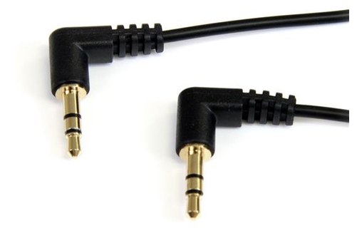 StarTech.com Câble audio stéréo Mini-Jack 3,5mm slim coudé à angle droit de 1,8