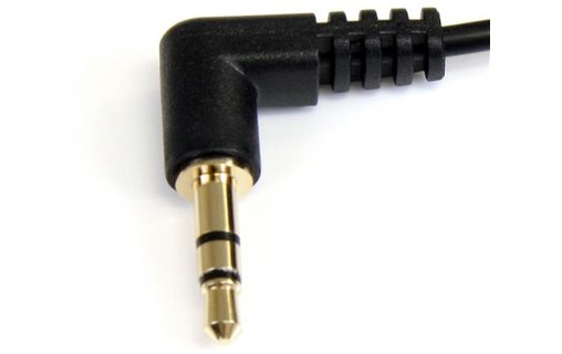 StarTech.com Câble audio stéréo Mini-Jack 3,5mm slim coudé à angle droit de 1,8