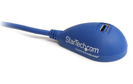 Rallonge StarTech USB-A vers USB-A femelle coudé 5 Gbit/s - 1,5 m - Bleu