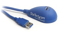 Rallonge StarTech USB-A vers USB-A femelle coudé 5 Gbit/s - 1,5 m - Bleu