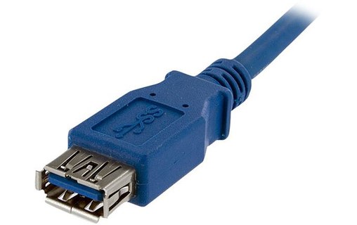 Rallonge StarTech USB-A vers USB-A femelle 5 Gbit/s - 1 m - Bleu