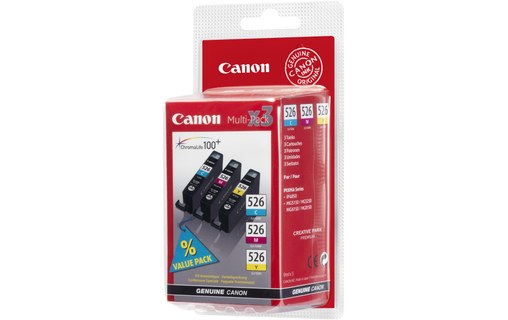 Canon CLI-526 C/M/Y Original Cyan, Magenta, Jaune 3 pièce(s)