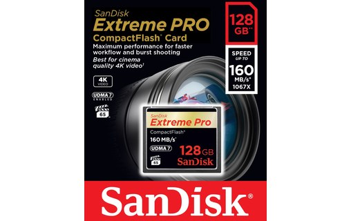 SanDisk Extreme PRO CompactFlash CFXC UDMA7 128 Go 160 Mo/s