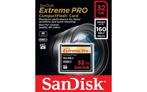 SanDisk Extreme PRO CompactFlash CFHC UDMA7 32 Go 160 Mo/s