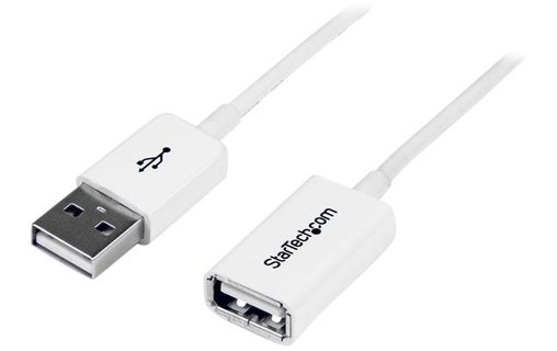 StarTech.com Câble Rallonge USB 1m - Cable USB 2.0 A-A Mâle / Femelle - Blanc